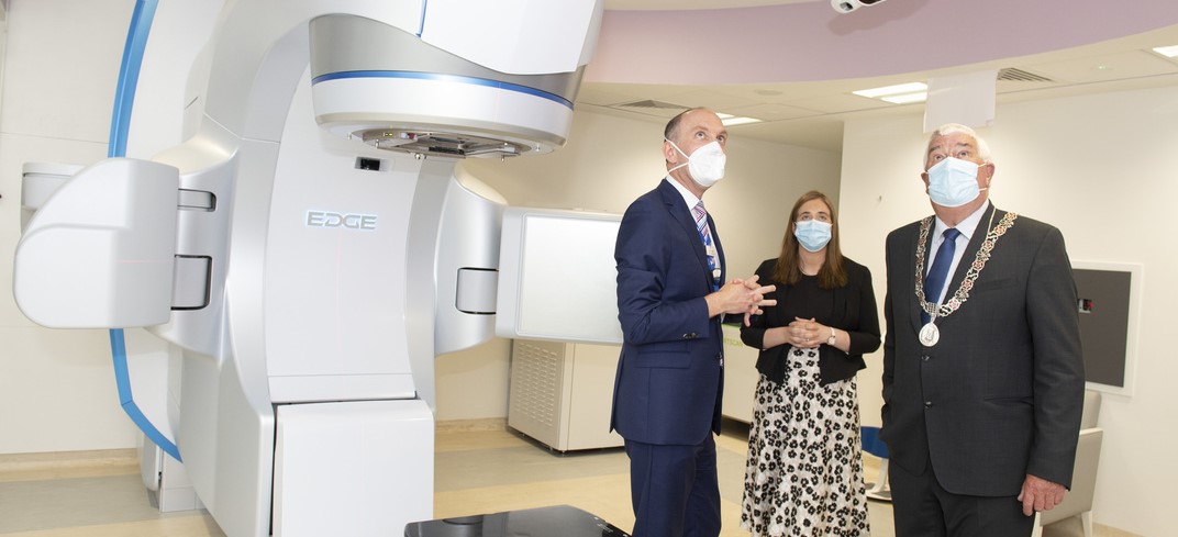 Pictured at the launch are Deputy Lord Mayor of Cork, Cllr Derry Canty, Dr. Paul Kelly - Consultant Radiation Oncologist, Eamonn Fitzgerald - Managing Director UPMC in Ireland, Harry Canning - CEO Bons Secours Cork and Mary Hickey.